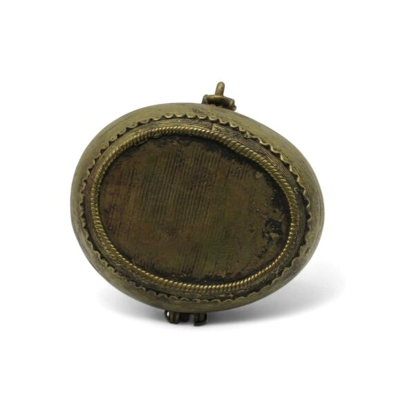 BRASS PEACOCK Dhokra with Hinged Lid Organizer India Vintage 7.5" - Picture 11 of 11